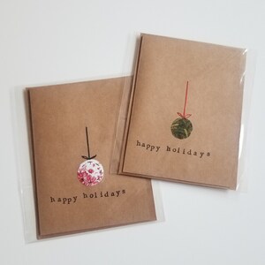 Tarjetas de felicitación navideñas bordadas simples / Bordado moderno / Tarjetas de Navidad