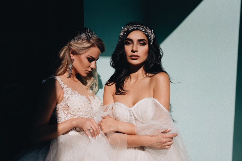 Wedding Headband Jewelry Set Crystal Bridal Tiara Etsy