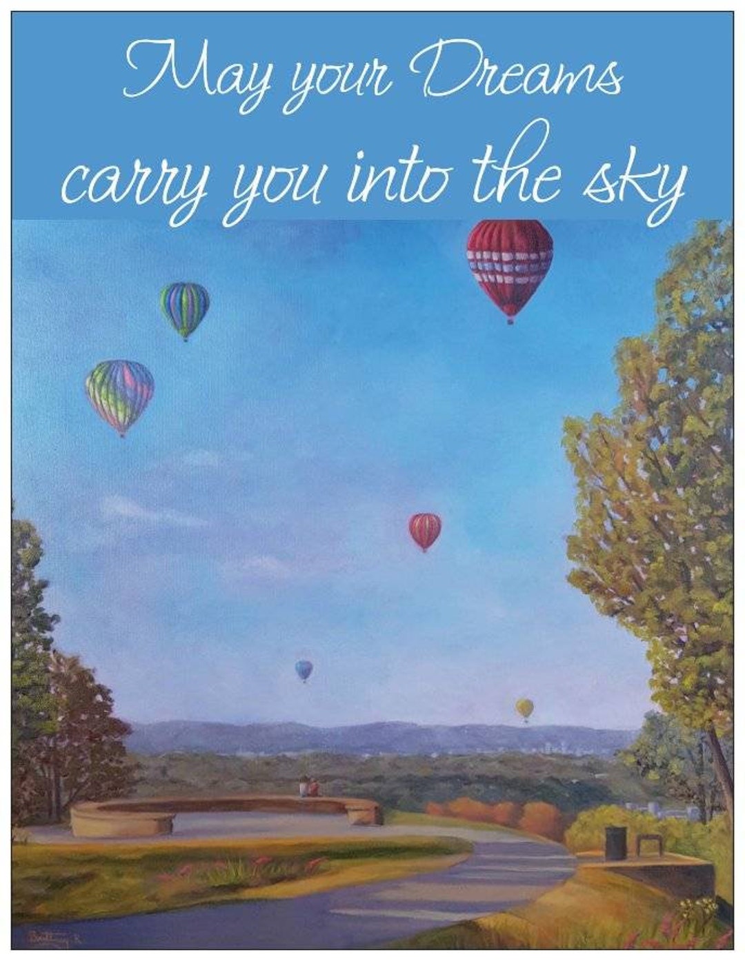 Hot Air Balloon Postcard Magnet: Iroquois Park Art Print - Etsy