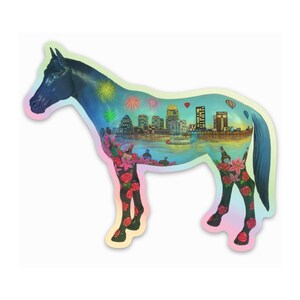 Holographic Sticker - Gallopalooza Horse Series &quot;Raycy For Bourbon&quot;