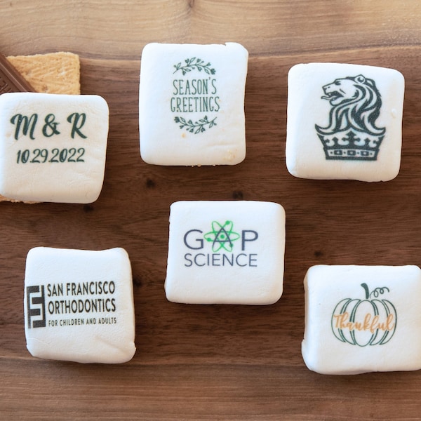 Personalized Food Safe Ink Marshmallows - Add Your Own Images for a Unique Party Favor