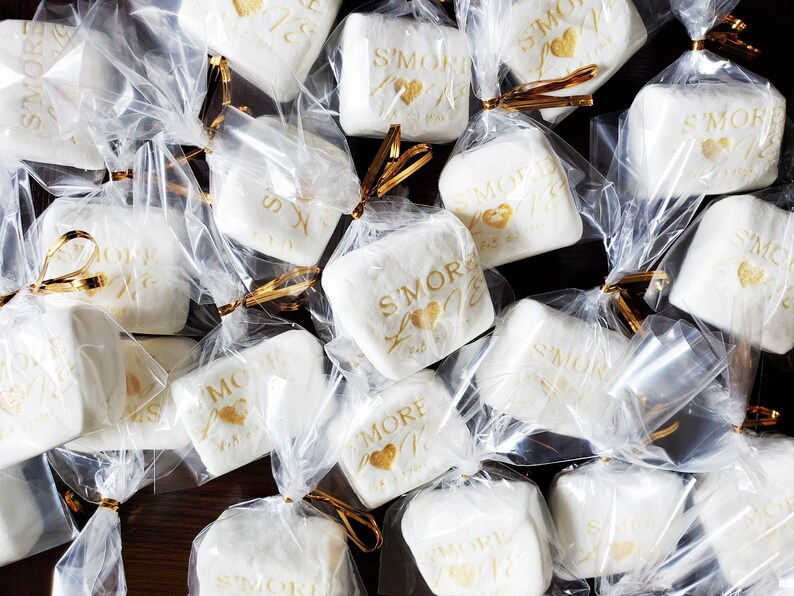 Affordable Edible Wedding Favors - Personalized Jumbo Smore Marshmallows After-Party Snacks