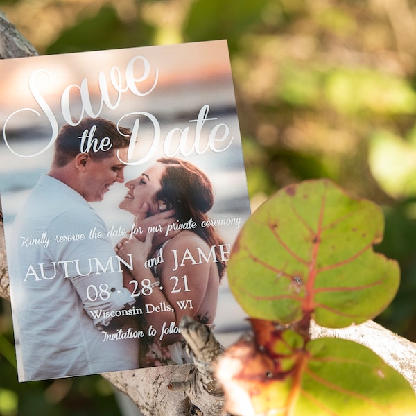 Personalized Acrylic Save the Date UV Printed with your Photo or Image