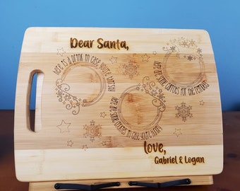 Personalized Santa Board | Christmas Eve Tray | Santa Milk and Cookies