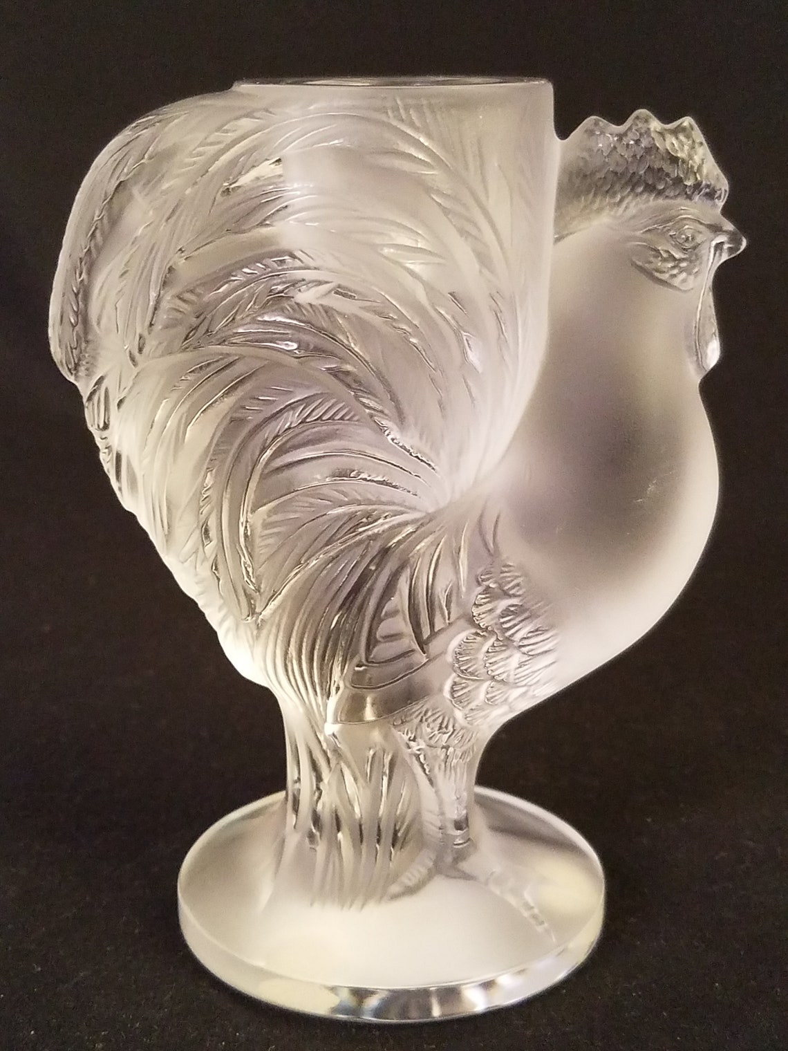 Lalique Glass Candle Holder in the Form of a Rooster Etsy