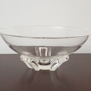 Steuben footed glass bowl 8&quot; across rim (one small scratch)