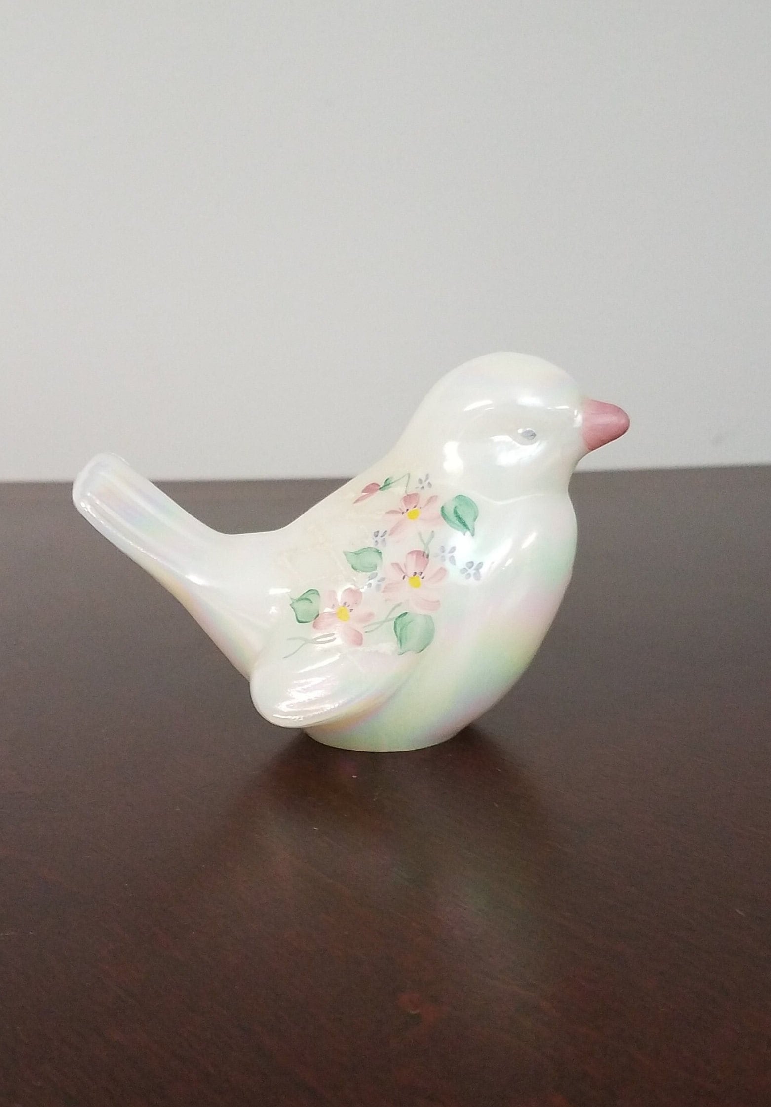 Fenton Iridescent White Bird Hand-painted by Donna Robinson - Etsy
