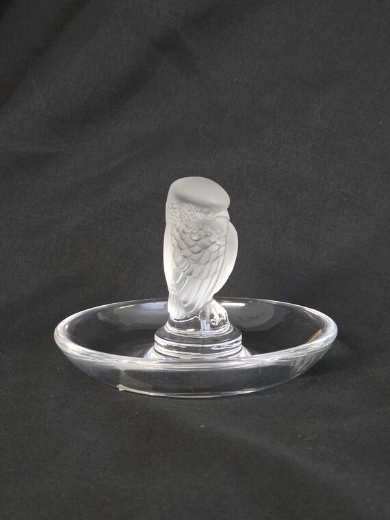 Lalique hawk or bird of prey trinket dish