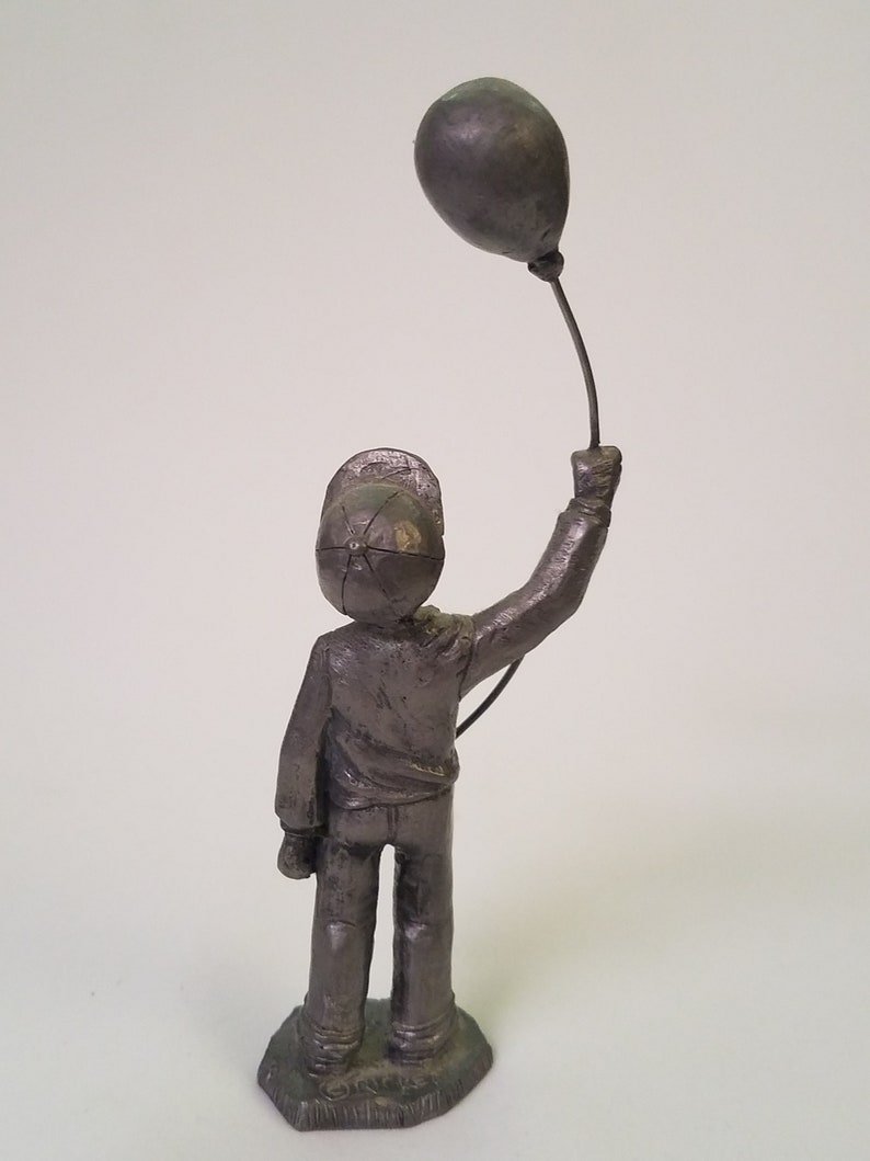 M. A. Ricker Pewter Figurine Boy With Balloon 1983 Etsy