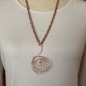 Copper spiral pendant