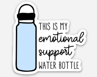 Emotional Support Water Bottle: Beige Tumbler | Sticker