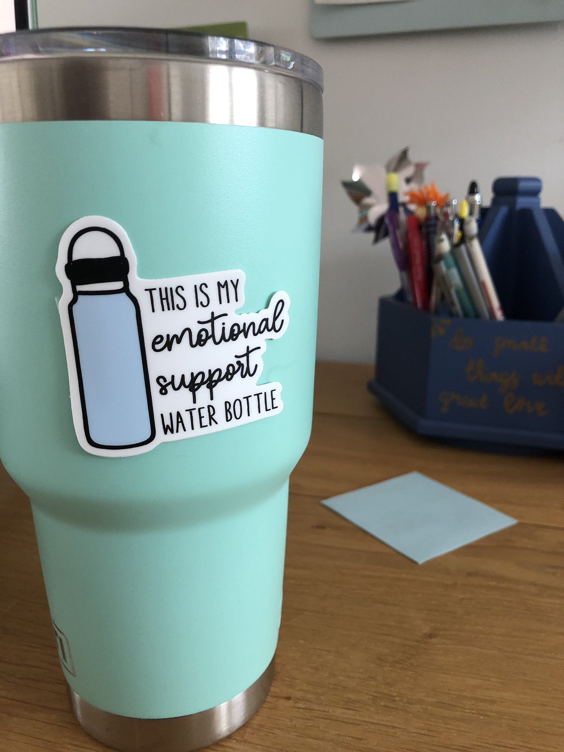 Emotional Support Water Bottle Sticker Etsy