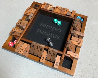 Personalized Travel Shut the Box Game – 4-Player, Wood, Felt Lined