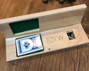 Personalized Folding Cribbage Board - Natural