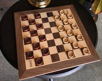 Personalized Wooden Checker Set