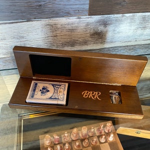 Planche de cribbage pliante personnalisée - Teinté foncé