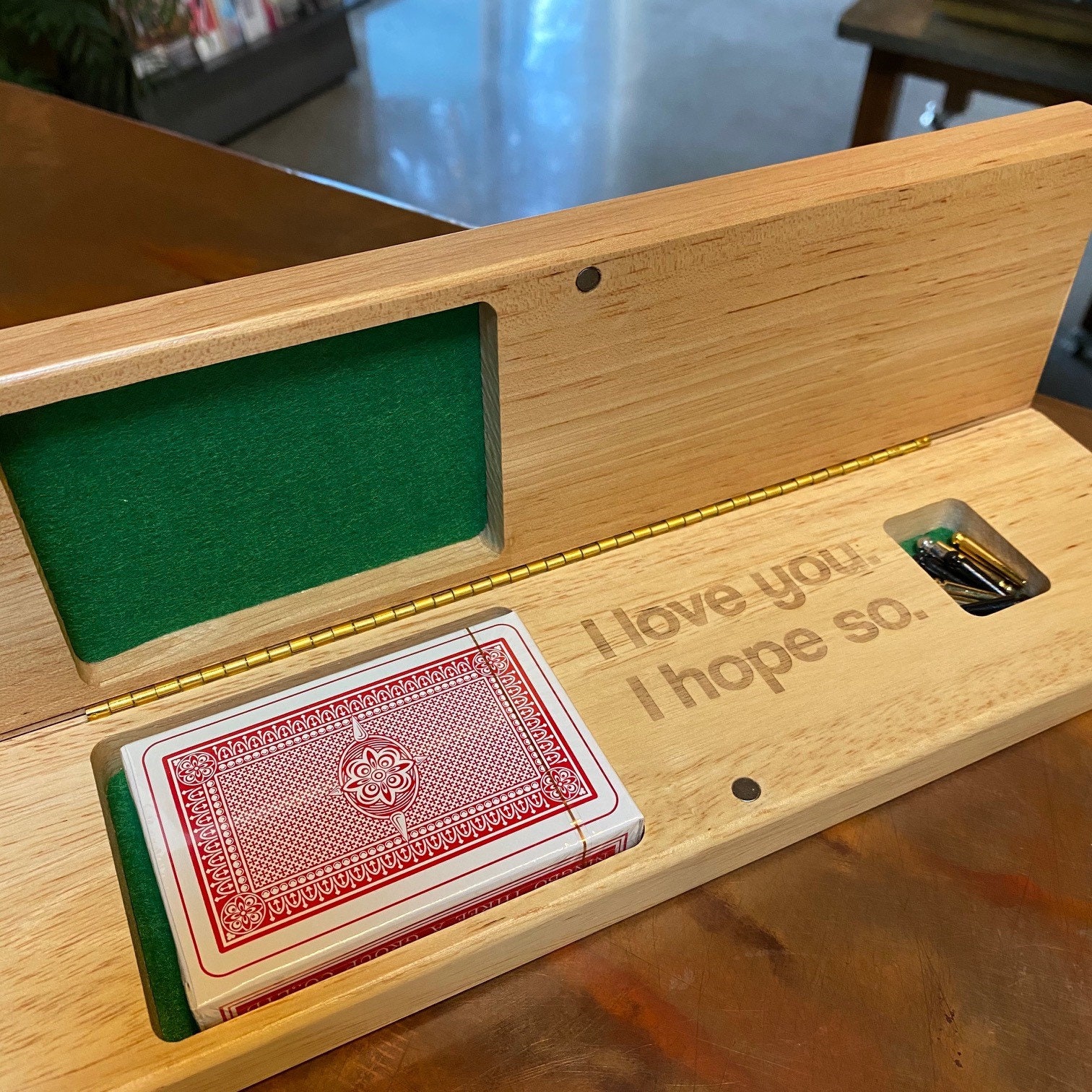 Personalized Folding Cribbage Board - Natural - 12 in.