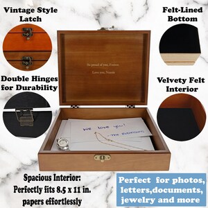 Personalized Bar & Bat Mitzvah Engraved Keepsake Wooden Memory Box image 7