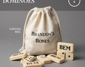 Personalized Professional Club Double Six Dominoes Set – Custom Canvas Bag
