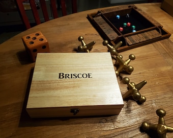 Personalized Wooden Shut The Box with Lid - Natural