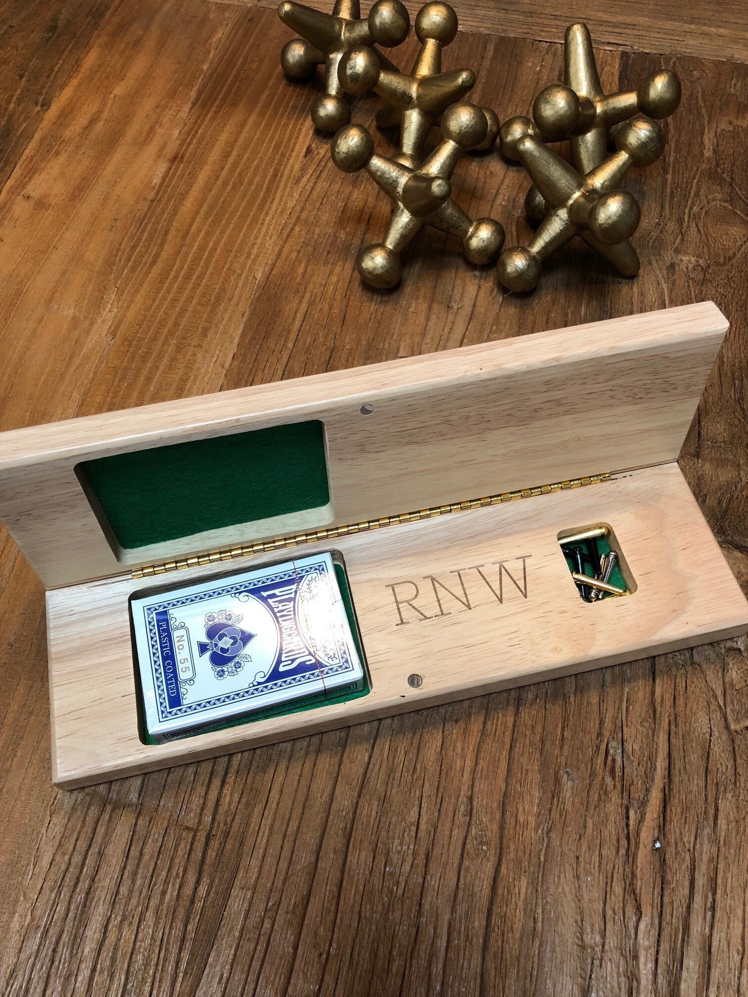 Personalized Folding Cribbage Board - Natural - 12 in.