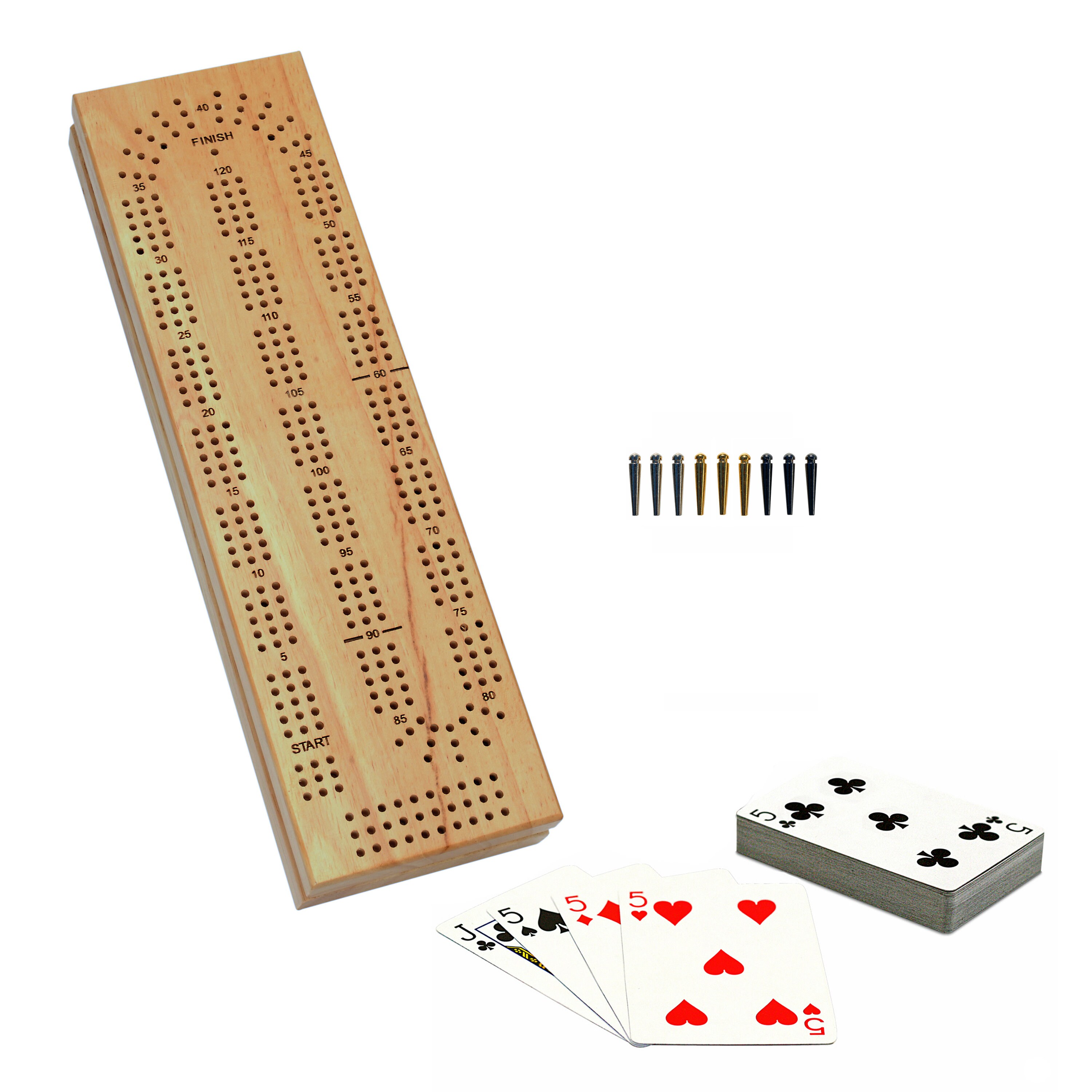 Personalized Folding Cribbage Board - Natural - 12 in.