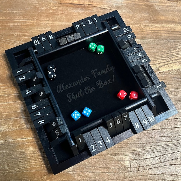 Minijuego personalizado de 4 jugadores "Cierra la caja" - Negro teñido