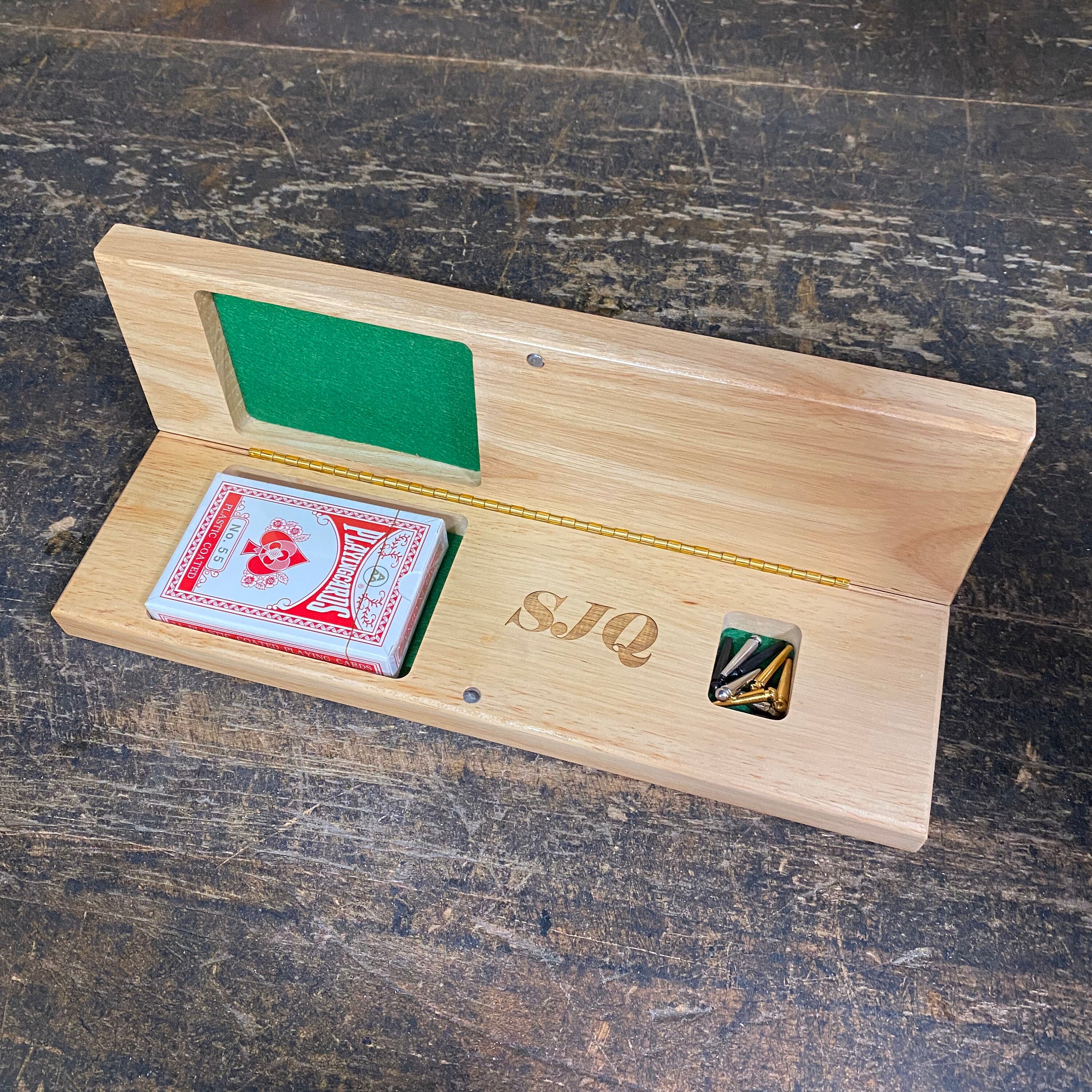 Personalized Folding Cribbage Board - Natural - 12 in.