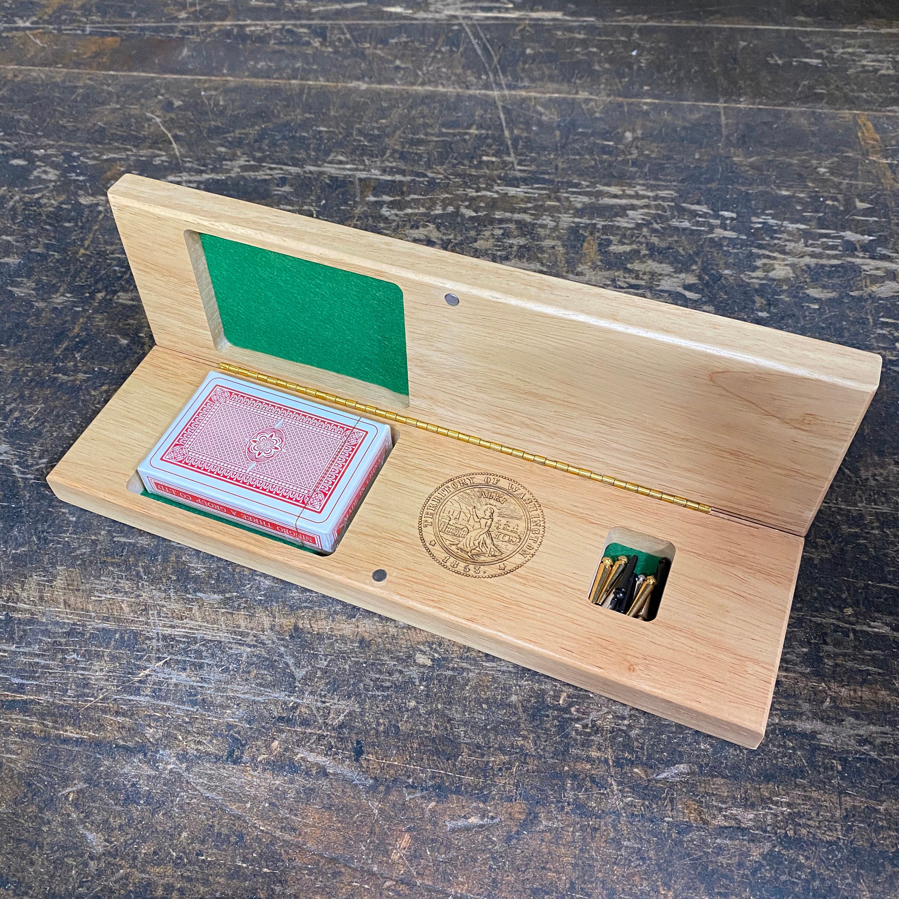 Personalized Folding Cribbage Board - Natural - 12 in.