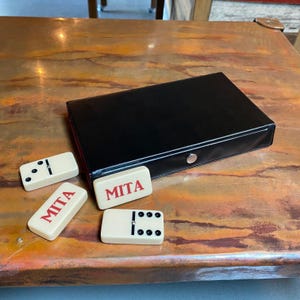 Personalized Double 6 Dominoes with Spinners in Vinyl Case