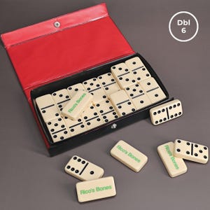 Dominos Double Six personnalisés ivoire taille club