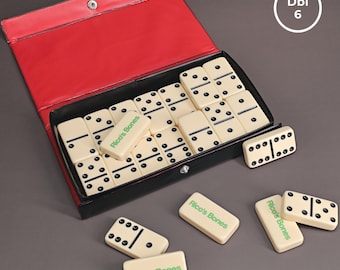 Personalized Ivory Club Size Double Six Dominoes