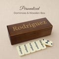 Personalized Dominoes Set – Double 6, Magnetic Wooden Travel Box