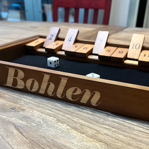 Personalized Wooden Shut the Box Game (13 inch.) - Walnut