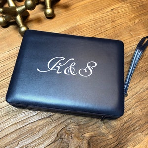 Personalized 9&quot; Backgammon Set - Navy Blue