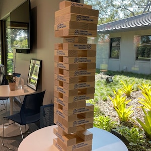 Personalized Jumbo Wooden Block Tower (29&quot; Tall)