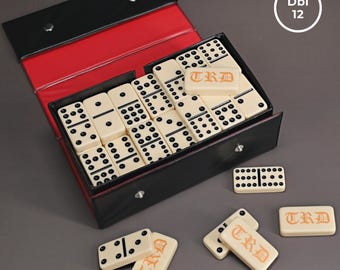 Personalized Double 12 Dominoes in Vinyl Case