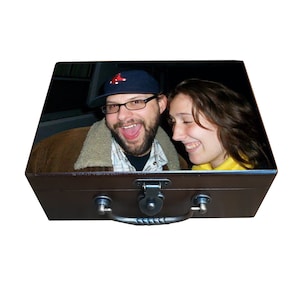 Personalized Wooden Keepsake Treasure Box Photo Memory Chest Old World Style Gift for Grandparents