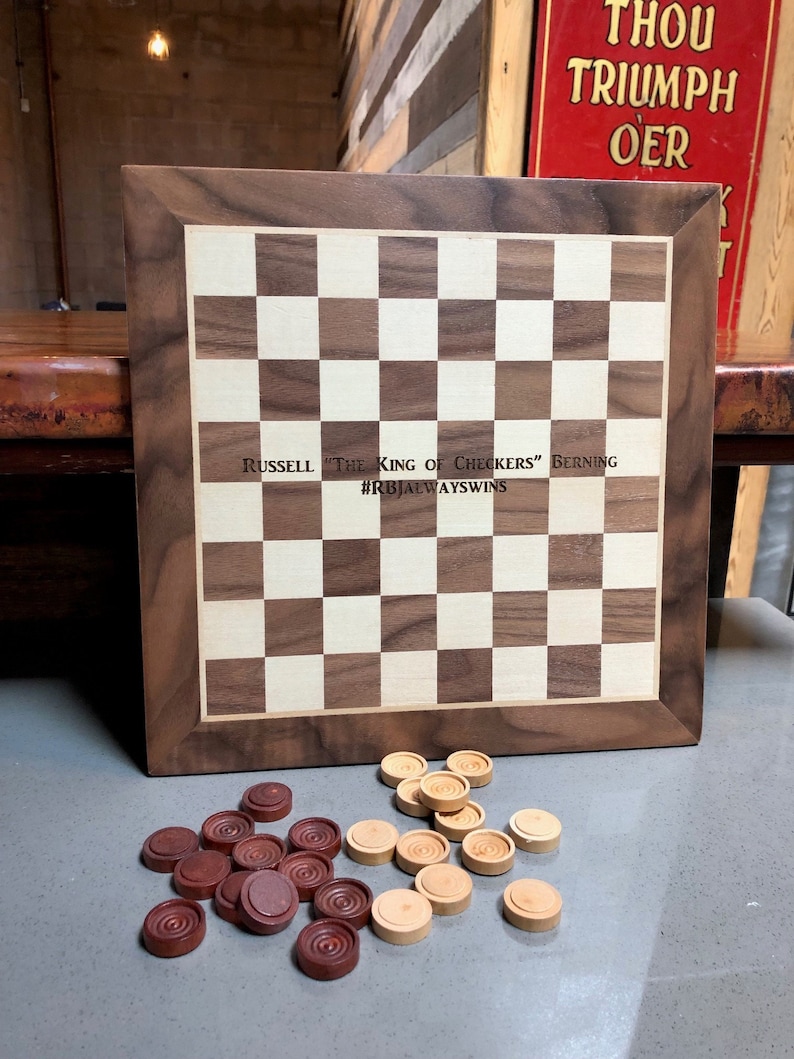 Personalized Wooden Checker Set