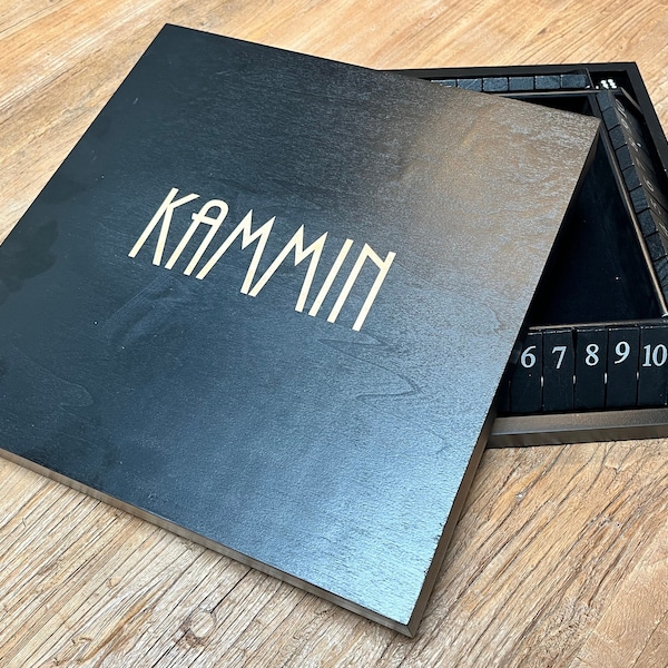 Caja grande personalizada para 4 jugadores con tapa - Negra