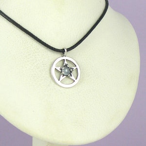 Pentagram with Aquamarine-March Birthstone