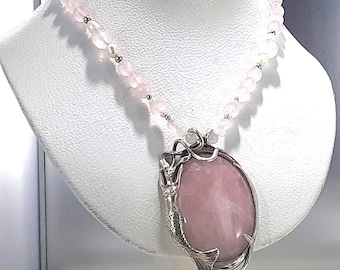 Mermaid Necklace with Rose Quartz
