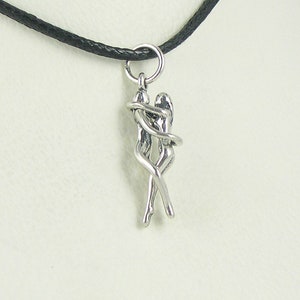 Vrouw/vrouw omhelzing puzzel hanger-sterlingzilver