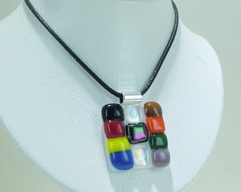 Unique Rainbow Glass Necklace