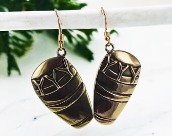 Conga Drum Earrings-Bronze