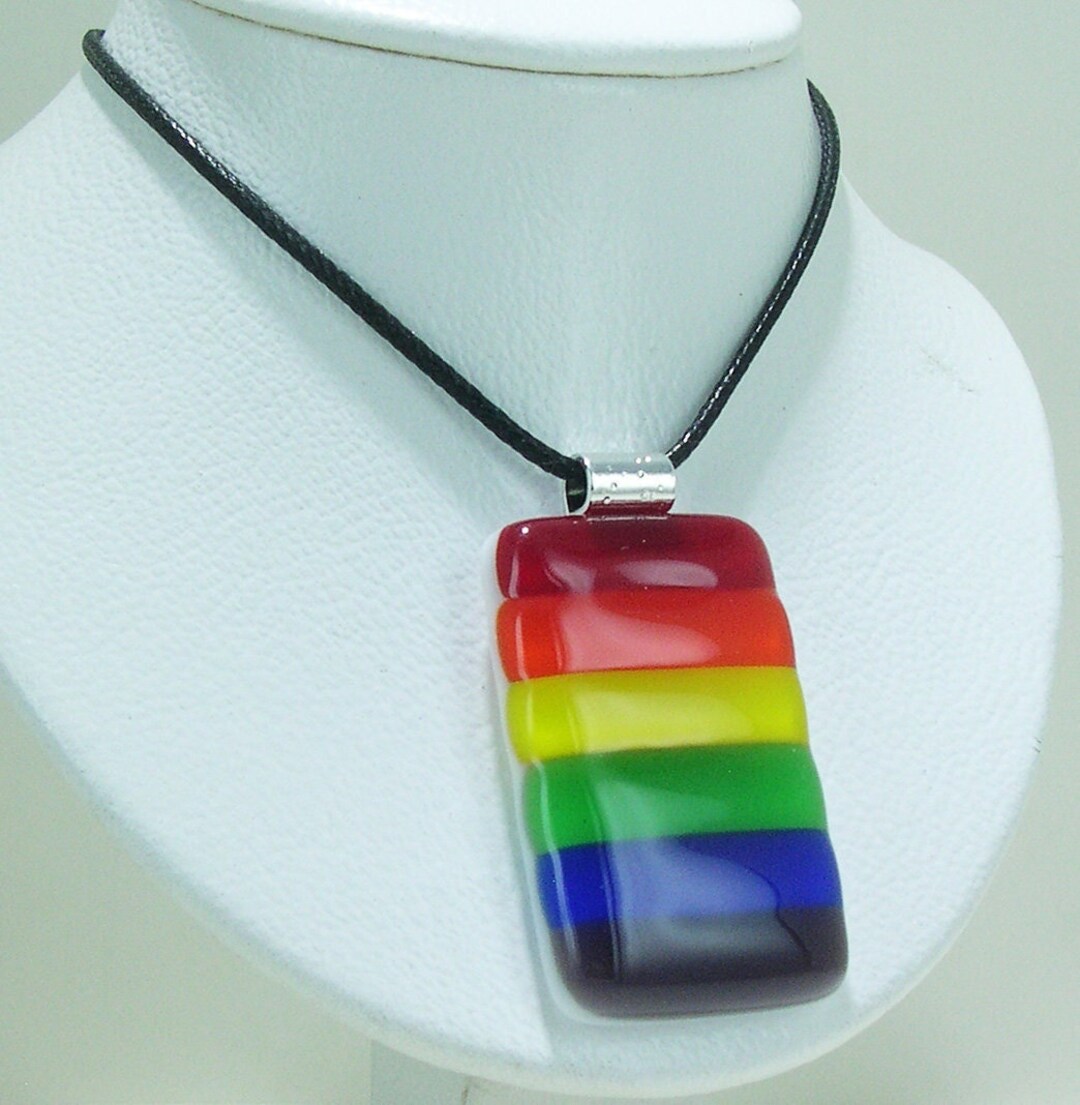 Rainbow on sale glass necklace