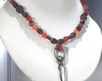 Spirit Healer Necklace with Amber