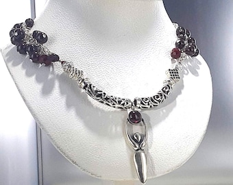 Spirit Healer Necklace with Garnets