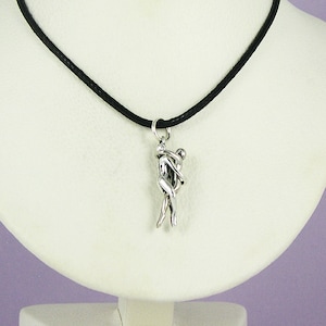 Man/Man Embrace Puzzle Pendant-Sterling Silver