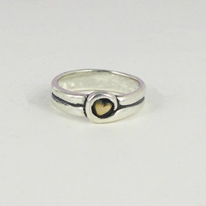 Sterling and Bronze Heart Ring